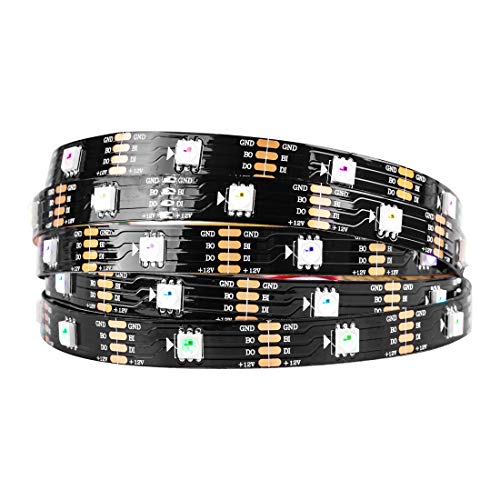BTF-LIGHTING WS2815 (aktualisiert WS2812B) 5m 150 individuell digital adressierbare Pixel RGB-Dual-Signal-LED Flexibles Lichtband 5050 SMD IP30 Nicht wasserdicht Magic Dream Color DC12V Schwarz PCB von BTF-LIGHTING