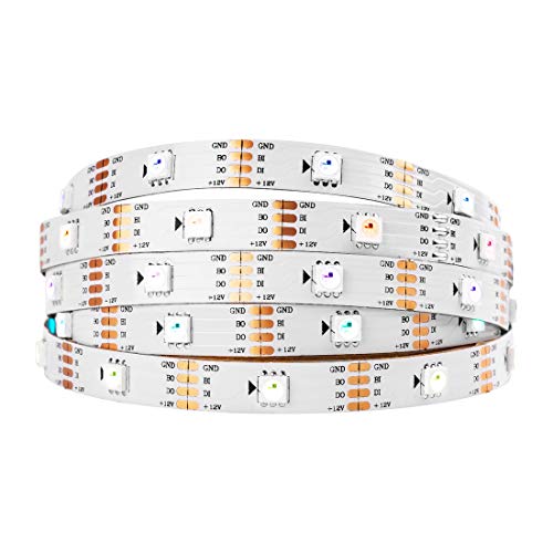 BTF-LIGHTING WS2815 (aktualisiert WS2812B) 5m 150 individuell digital adressierbare Pixel RGB-Dual-Signal-LED Flexibles Lichtband 5050 SMD IP30 Nicht wasserdicht Magic Dream Color DC12V Weiß PCB von BTF-LIGHTING