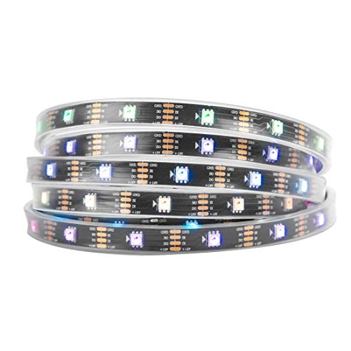 BTF-LIGHTING WS2815 (aktualisiert WS2812B) 5m 150 individuell digital adressierbare Pixel RGB-Dual-Signal-LED Flexibles Lichtband 5050 SMD IP67 wasserdicht Magic Dream Color DC12V Schwarz PCB von BTF-LIGHTING