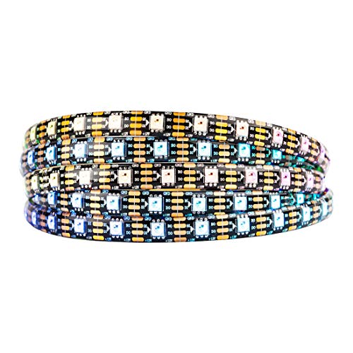 BTF-LIGHTING WS2815 (aktualisiert WS2812B) 5m 300 individuell digital adressierbare Pixel RGB-Dual-Signal-LED Flexibles Lichtband 5050 SMD IP65 wasserdicht Magic Dream Color DC12V Schwarz PCB von BTF-LIGHTING