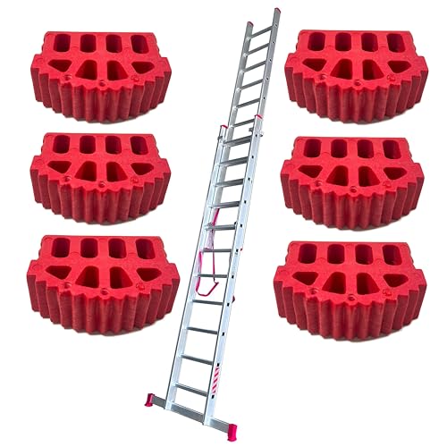 BTF | Set mit 6 Endstücken für Industrieleitern Profesinoal 1, 2 oder 3 Abschnitte kombiniert und/oder ausziehbar, Gummifüße für Treppen, Profil von 80 x 25 mm. von BTF