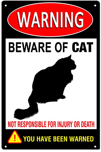 Aluminium-Warnschilder "Beware of Cat", Katzenmarke, Warnschilder, Zaun, Tor, Outdoor-Dekoration, 20,3 x 30,5 cm Aluminium-Warnschilder "Beware of Cat", Katzenmarke, Warnschilder, Zaun, Tor, Outdoor-Dekoration, 20,3 x 30,5 cm von BTFSigns