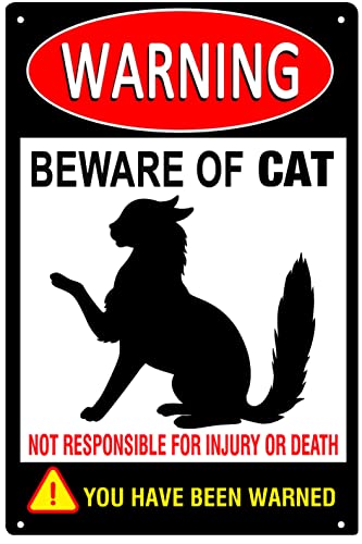 Aluminium-Warnschilder "Beware of Cat", Katzenmarke, Warnschilder, Zaun, Tor, Outdoor-Dekoration, 20,3 x 30,5 cm Aluminium-Warnschilder "Beware of Cat", Katzenmarke, Warnschilder, Zaun, Tor, Outdoor-Dekoration, 20,3 x 30,5 cm von BTFSigns