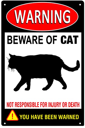 Aluminium-Warnschilder "Beware of Cat", Katzenmarke, Warnschilder, Zaun, Tor, Outdoor-Dekoration, 20,3 x 30,5 cm Aluminium-Warnschilder "Beware of Cat", Katzenmarke, Warnschilder, Zaun, Tor, Outdoor-Dekoration, 20,3 x 30,5 cm von BTFSigns