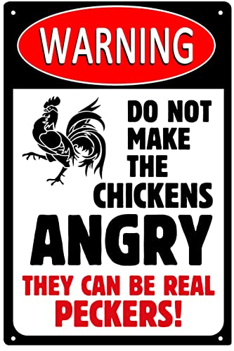 Aluminiumschild "Chicken Beware", 20,3 x 30,5 cm, Hühnerstall-Dekoration Aluminiumschild "Chicken Beware", 20,3 x 30,5 cm, Hühnerstall-Dekoration von BTFSigns
