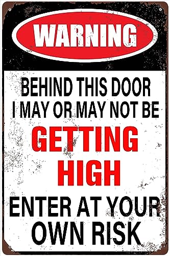 Lustiges Aluminiumschild, Retro-Wandkunst, Dekoration hinter dieser Tür, Imay Or May Not Be Getaluminumg High Enter At Your Own Risk, Metallschilder, 20,3 x 30,5 cm Lustiges Aluminiumschild, Retro-Wandkunst, Dekoration hinter dieser Tür, Imay Or May Not Be Getaluminumg High Enter At Your Own Risk, Metallschilder, 20,3 x 30,5 cm von BTFSigns