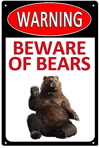 Metallschild mit Aufschrift "Warning Beware of Bear", lustige Bären, Aluminiumschild, Retro-Wandkunst, Dekoration, 15,2 x 20,3 cm Metallschild mit Aufschrift "Warning Beware of Bear", lustige Bären, Aluminiumschild, Retro-Wandkunst, Dekoration, 15,2 x 20,3 cm von BTFSigns