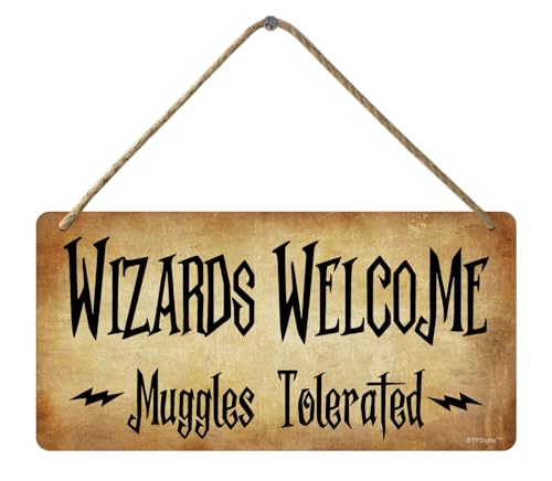 Wizards Welcome Holzschild zum Aufhängen, Fantasie- und Zauberer-Themenschild, lustige Raumdekoration, 15,2 x 30,5 cm Wizards Welcome Holzschild zum Aufhängen, Fantasie- und Zauberer-Themenschild, lustige Raumdekoration, 15,2 x 30,5 cm von BTFSigns
