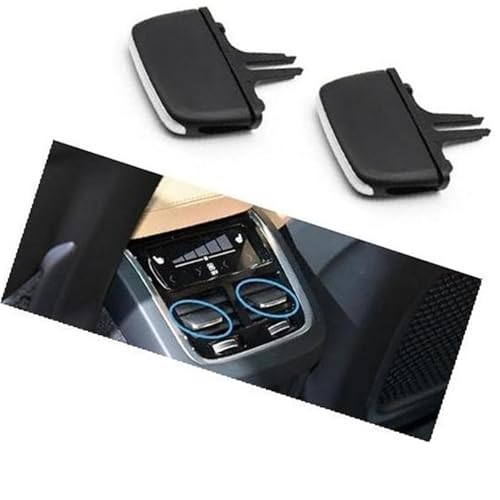 BTFWM Auto-hintere Klimaanlage, AC-Entlüftungsgitter, Auslassschieber, Laschenclip, for VOLVO, V90 S90 2016 2017 2018 2019 2020 2021–2024 Lüftungsclip(BLACK Rear 2PCS) von BTFWM