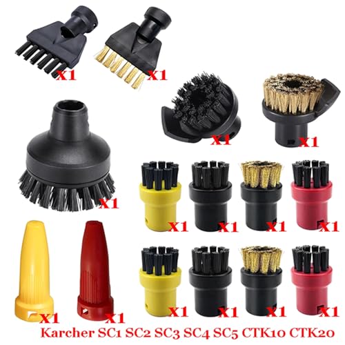 BTFWM Dampf Staubsauger Maschine SC1 SC2 SC3 SC4 SC5 SC7 CTK10 CTK20 Teile Pinsel Kopf Leistungsstarke Düse Zubehör Dampfreiniger-Zubehör(Set-10) von BTFWM