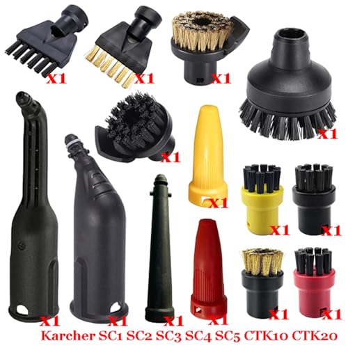 BTFWM Dampf Staubsauger Maschine SC1 SC2 SC3 SC4 SC5 SC7 CTK10 CTK20 Teile Pinsel Kopf Leistungsstarke Düse Zubehör Dampfreiniger-Zubehör(Set-12) von BTFWM