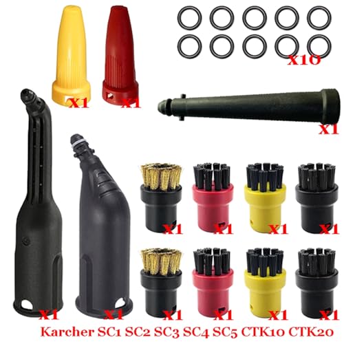 BTFWM Dampf Staubsauger Maschine SC1 SC2 SC3 SC4 SC5 SC7 CTK10 CTK20 Teile Pinsel Kopf Leistungsstarke Düse Zubehör Dampfreiniger-Zubehör(Set-14) von BTFWM