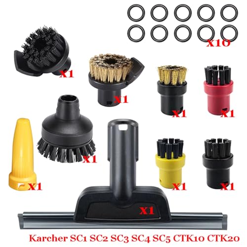 BTFWM Dampf Staubsauger Maschine SC1 SC2 SC3 SC4 SC5 SC7 CTK10 CTK20 Teile Pinsel Kopf Leistungsstarke Düse Zubehör Dampfreiniger-Zubehör(Set-18) von BTFWM