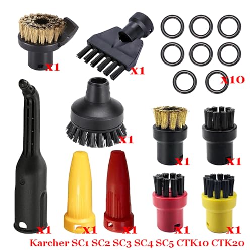 BTFWM Dampf Staubsauger Maschine for SC1 SC2 SC3 SC4 SC5 SC7 CTK10 CTK20 Teile Pinsel Kopf Leistungsstarke Düse Zubehör Dampfreiniger-Zubehör(Set-16) von BTFWM