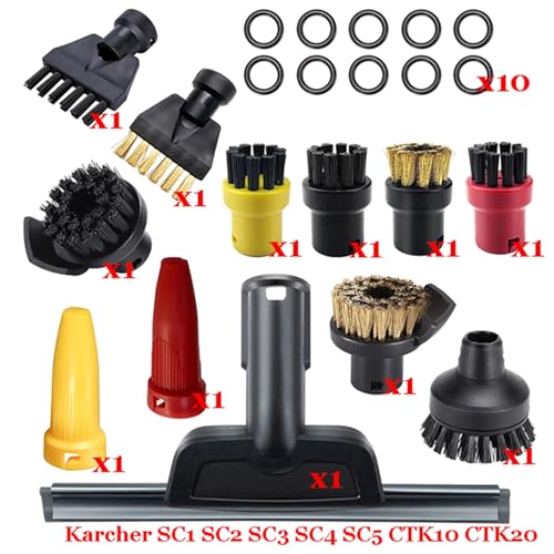 BTFWM Dampf Staubsauger Maschine for SC1 SC2 SC3 SC4 SC5 SC7 CTK10 CTK20 Teile Pinsel Kopf Leistungsstarke Düse Zubehör Dampfreiniger-Zubehör(Set-20) von BTFWM
