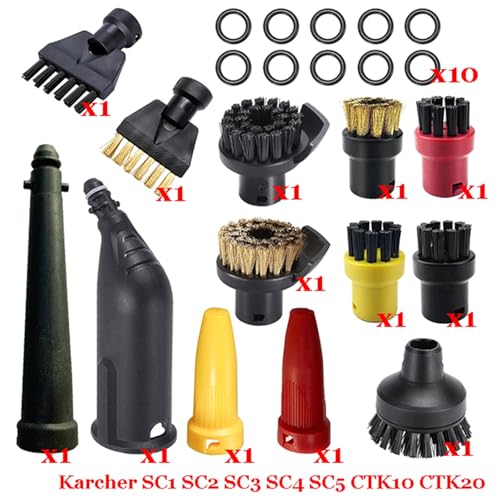 BTFWM Dampf Staubsauger Maschine for SC1 SC2 SC3 SC4 SC5 SC7 CTK10 CTK20 Teile Pinsel Kopf Leistungsstarke Düse Zubehör Dampfreiniger-Zubehör(Set-6) von BTFWM