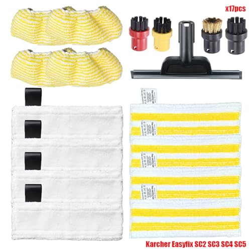 BTFWM Neu Mikrofaser Steam Mop Lumpen Kopf Pinsel EasyFix SC2 SC3 SC4 SC5 Handheld Staubsauger Zubehör Glas Schaber Dampfreiniger-Zubehör(Gold) von BTFWM