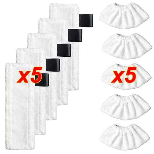 BTFWM Steam Mop Tuch for Easyfix SC2 SC3 SC4 SC5 Steam Pocket Mop PadsCleaner Mikrofaser Boden Kleidung Zubehör Dampfreiniger-Zubehör(10pcs) von BTFWM