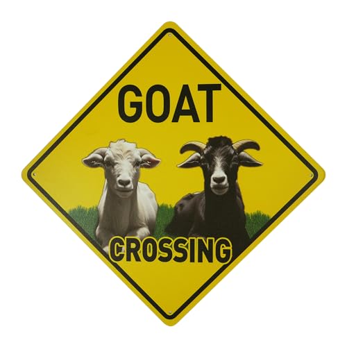 BTHUKO Goat Crossing Aluminiumschild, 30,5 x 30,5 cm von BTHUKO