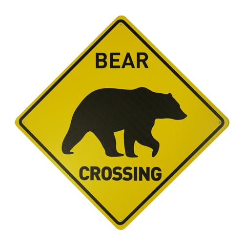 BTHUKO Lustiges Aluminiumschild mit Bären-Silhouette, 30,5 x 30,5 cm von BTHUKO