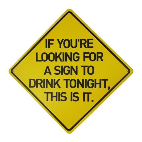 BTHUKO Lustiges Blechschild "To Drink Tonight", 30,5 x 30,5 cm, für Zuhause, Bar, Dekoration von BTHUKO