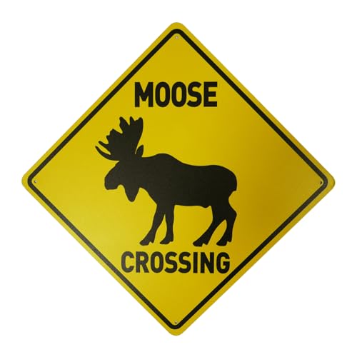 BTHUKO Metallschild mit Elch-Silhouette, 30,5 x 30,5 cm, lustige Wanddekoration, Metallschild BTHUKO Metallschild mit Elch-Silhouette, 30,5 x 30,5 cm, lustige Wanddekoration, Metallschild von BTHUKO