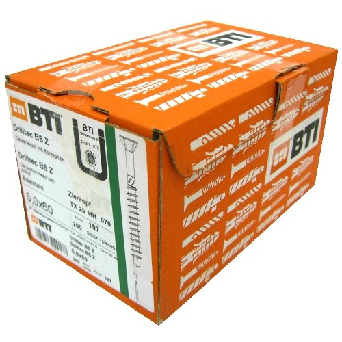 BTI Drilltec BS Z 5,0 x 50 Edelstahlschrauben 300 Stk Terrassenschraube von BTI