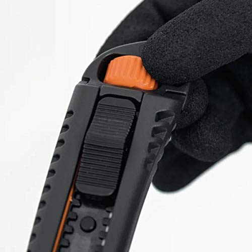 BTI Universal-Cutter dynamic Klingenhöhe 18 mm schwarz/oranges hochbeanspruchbares doppelschließendes und einziehbares 18mm Cuttermesser/Universalmesser mit besonders dicken Stahlklingen von BTI