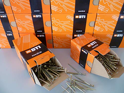 Spanplattenschrauben gelb verzinkt, Senkkopf, Holzschrauben, Torx, Teilgewinde BTI (4,5 x 60 mm 300 St.) von BTI