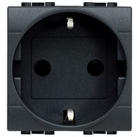 Steckdose 2P+T 2 Módulos 16A 250V ac Schraubverbindung Bticino Living Light L4141 Anthrazit von BTICINO