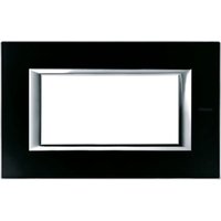 Bticino - Axolute rechteckige Platte 4 Module aus nachtschwarzem Glas HA4804VNN von BTICINO