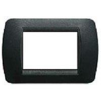 Livinglight placca 3 module kunststofffarbe stahl dunkelhorn schwarz l4803pa von BTICINO