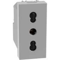 Bticino - matixgo 2p+e 16a zweiseitige steckdose 1 modul grau - jg4180 von BTICINO