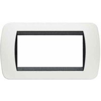 Bticino - Livinglight placca 4 module weiße farbe in kunststoff-harneten schwarz l4804pb von BTICINO