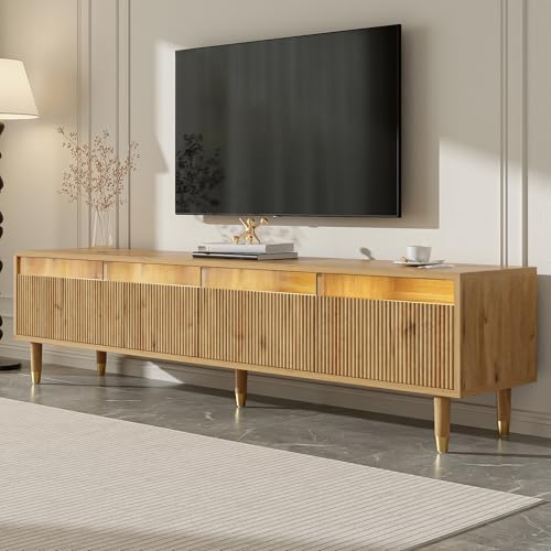 BTM 178cm TV-Schrank Holzoptik mit 4 Acryl-Schubladen Minimalistisches Design & Kabelmanagement MDF & Metall Holz BTM 178cm TV-Schrank Holzoptik mit 4 Acryl-Schubladen Minimalistisches Design & Kabelmanagement MDF & Metall Holz von BTM