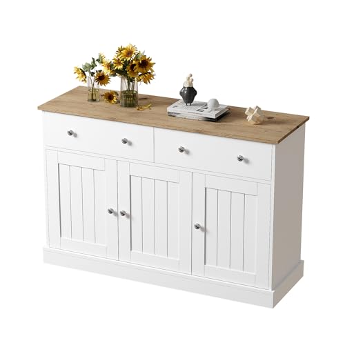 BTM Sideboard, Wohnzimmerschrank mit gravierter Textur, viel Stauraum von BTM