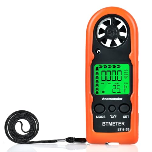 BTMETER Anemometer Handheld, BT-816B Digitaler Windmesser windmessgerät 0.3~30 m/s misst Windgeschwindigkeit, Windtemp, Windchill für HVAC CFM Drohne Schießen Boot mit Hohe Präzision +/- 5% 2 °C BTMETER Anemometer Handheld, BT-816B Digitaler Windmesser windmessgerät 0.3~30 m/s misst Windgeschwindigkeit, Windtemp, Windchill für HVAC CFM Drohne Schießen Boot mit Hohe Präzision +/- 5% 2 °C von BTMETER