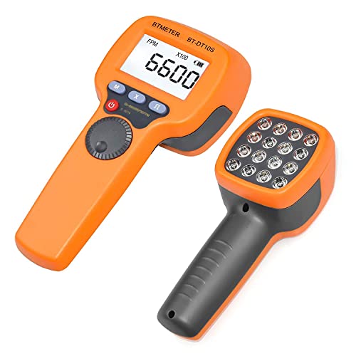 BTMETER Digitales Handheld-Stroboskop BT-DT10S, LED-Blitz-Strobe-Tachometer, 60~49999 FPM-Geschwindigkeitsmesser, Hz-Geschwindigkeitstester, berührungsloser Drehzahlanalysator für Gear Print Spin von BTMETER