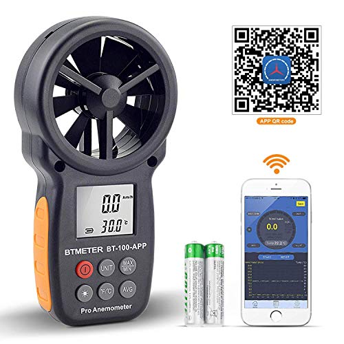 BTMETER BT-100APP Windmesser Digital Windgeschwindigkeits-Anemometer-Handheld,drahtloses Bluetooth-Flügelrad-Anemometer-Messgerät zur Überwachung von Windkälte,Geschwindigkeit und Temperatur BTMETER BT-100APP Windmesser Digital Windgeschwindigkeits-Anemometer-Handheld,drahtloses Bluetooth-Flügelrad-Anemometer-Messgerät zur Überwachung von Windkälte,Geschwindigkeit und Temperatur von BTMETER