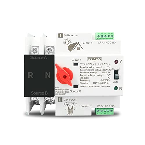 BTMFGVWLB 2P 3P 4P Din-Schiene ATS for PV und Wechselrichter Dual Power Automatische Transferwahlschalter Unterbrechungsfrei 63A 100A 125A von BTMFGVWLB