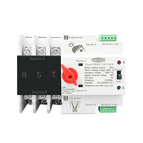 BTMFGVWLB 2P 3P 4P Din-Schiene ATS for PV und Wechselrichter Dual Power Automatische Transferwahlschalter Unterbrechungsfrei 63A 100A 125A von BTMFGVWLB
