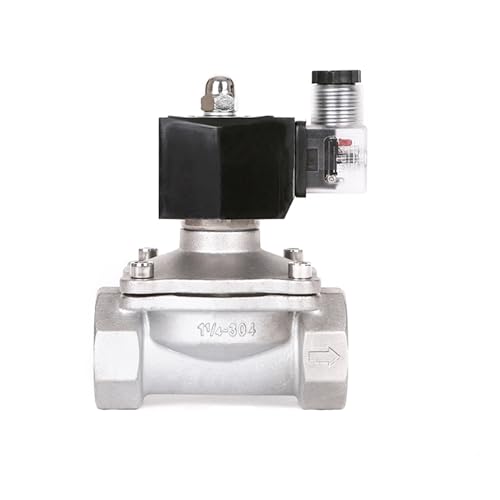 Magnetventil aus Edelstahl, 1,27 cm, 220 V, 12 V, 24 V, direkt wirkendes Magnetventil mit LED-Licht (G-Gewinde, DC12) von BTMFGVWLB