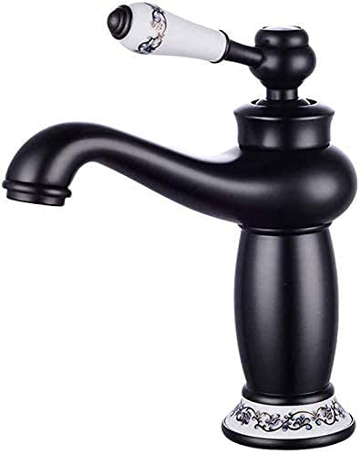 Waschbeckenarmatur, Kupfer-Wasserhahn, schwarz, Heiß- und Kaltwassermischer, antiker Wasserhahn, Waschbecken, Einzelloch Waschbeckenarmatur, Kupfer-Wasserhahn, schwarz, Heiß- und Kaltwassermischer, antiker Wasserhahn, Waschbecken, Einzelloch von BTMFGVWLB