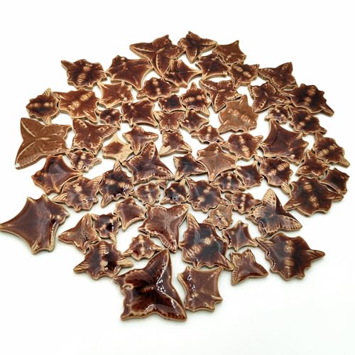 BTMIEY 500 g Libelle + Biene + Schmetterling Keramik Mosaik Fliesen Mosaik Herstellung Steine Hobbys handgefertigt für Badezimmer Küche Heimdekoration DIY Bastelmaterialien (Kaffee) von BTMIEY