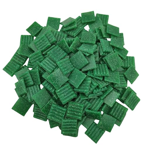 BTMIEY 500 g Quarz-Mosaikfliesen, 2 cm, mehrfarbige Mosaik-Steine für DIY-Mosaikherstellung, Handwerk, Hobby, Kunst, Heimdekoration, Wanddekoration (grün) von BTMIEY