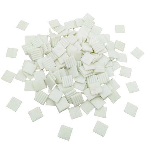 BTMIEY 500 g Quarz-Mosaikfliesen, 2 cm, mehrfarbige Mosaik-Steine für DIY-Mosaikherstellung, Handwerk, Hobby, Kunst, Heimdekoration, Wanddekoration (weiß) von BTMIEY