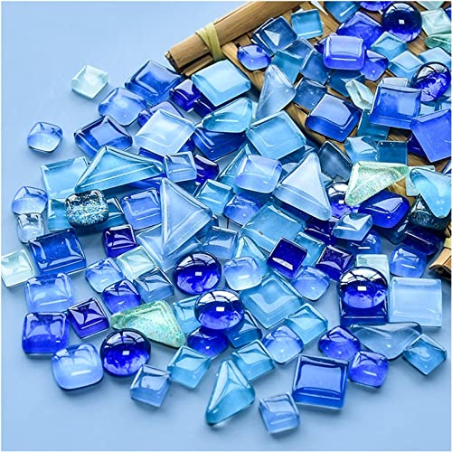 BTMIEY 200 g bunte Kristall-Mosaik-Fliesen, kleine Mini-Mosaik-Fliesen zum Basteln, für Badezimmer, Küche, Heimdekoration, DIY Kunstprojekte (blaue Serie) von BTMIEY