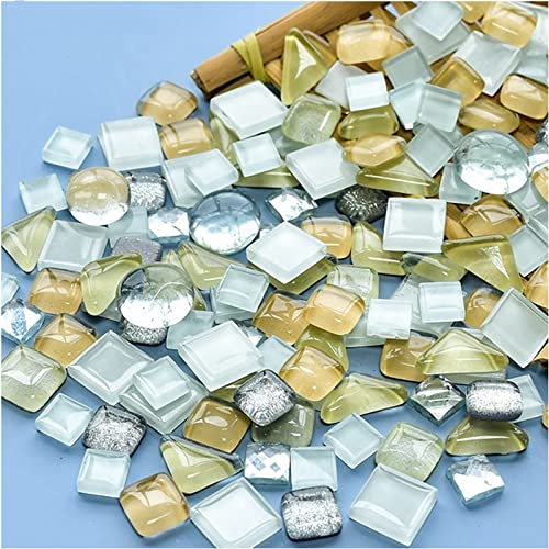 BTMIEY 200 g bunte Kristall-Mosaik-Fliesen, kleine Mini-Mosaik-Fliesen zum Basteln, für Badezimmer, Küche, Heimdekoration, DIY-Kunstprojekte (weiße Serie) von BTMIEY