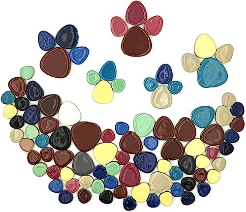 BTMIEY 500 g zufällige Keramik-Mosaikfliesen, DIY Kreative Keramik-Mosaikfliesen für DIY Bastelteller, Blumentöpfe, Vasen, Tassen, Mosaikzubehör (oval) von BTMIEY