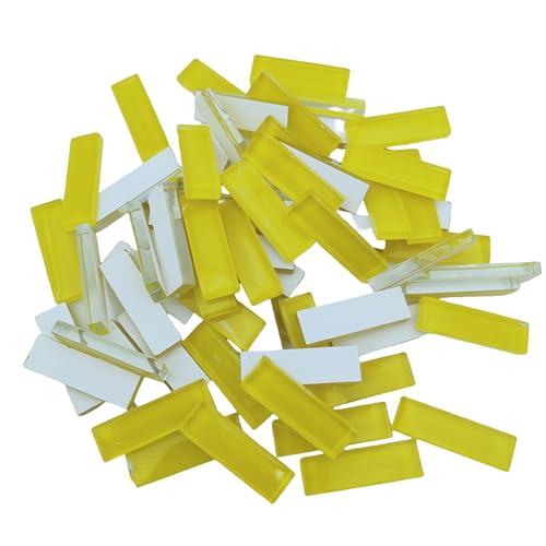 Mosaik-Buntglasstreifen, DIY zum Basteln, 200 g, klare Mosaikstücke, Buntglas, Handwerk, DIY, Hobbys, Kunst, Handwerk, Material (Gelb, 3,2 cm) von BTMIEY